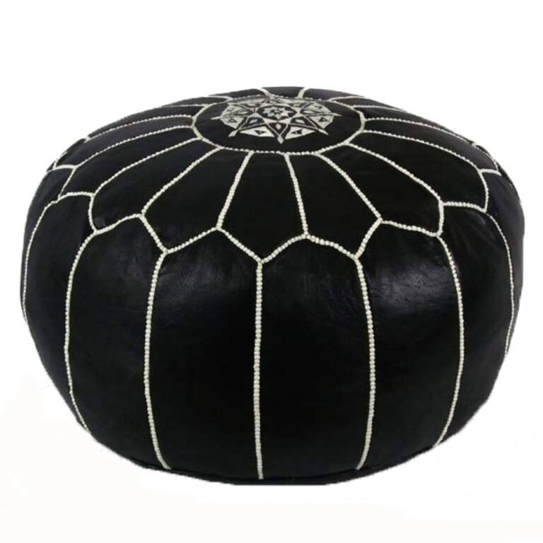 Moroccan Pouf Black Art Ouarzazate